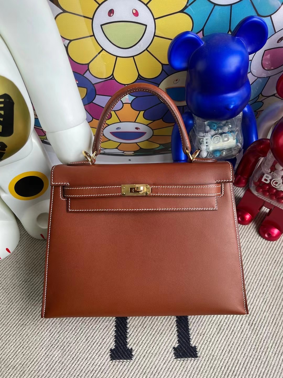 愛馬仕 Hermes Kelly 25 Barenia Natural 馬鞍皮 34 Fauve 金扣