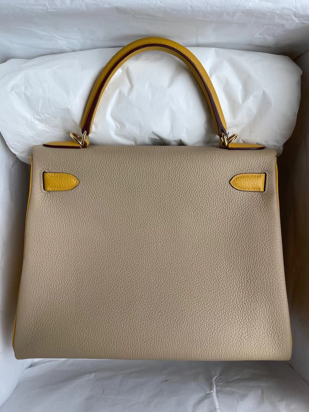 Hermes Kelly 28 Togo 81 Gris Tourterelle斑鳩灰 9D Amber琥珀黃金扣