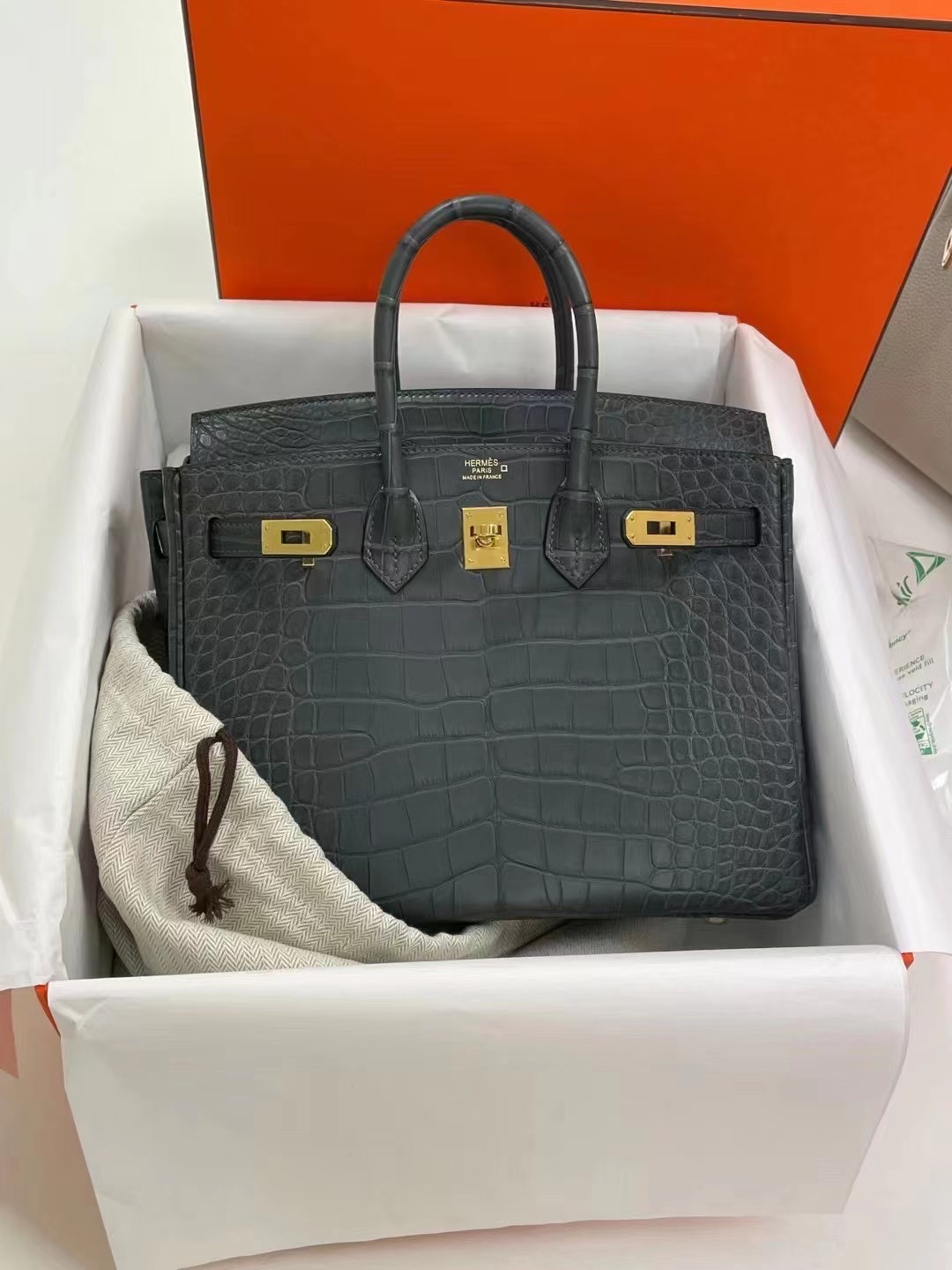 愛馬仕 Hermes Birkin 25cm 88 Graphite 石墨灰霧面方塊 美洲鱷魚金扣