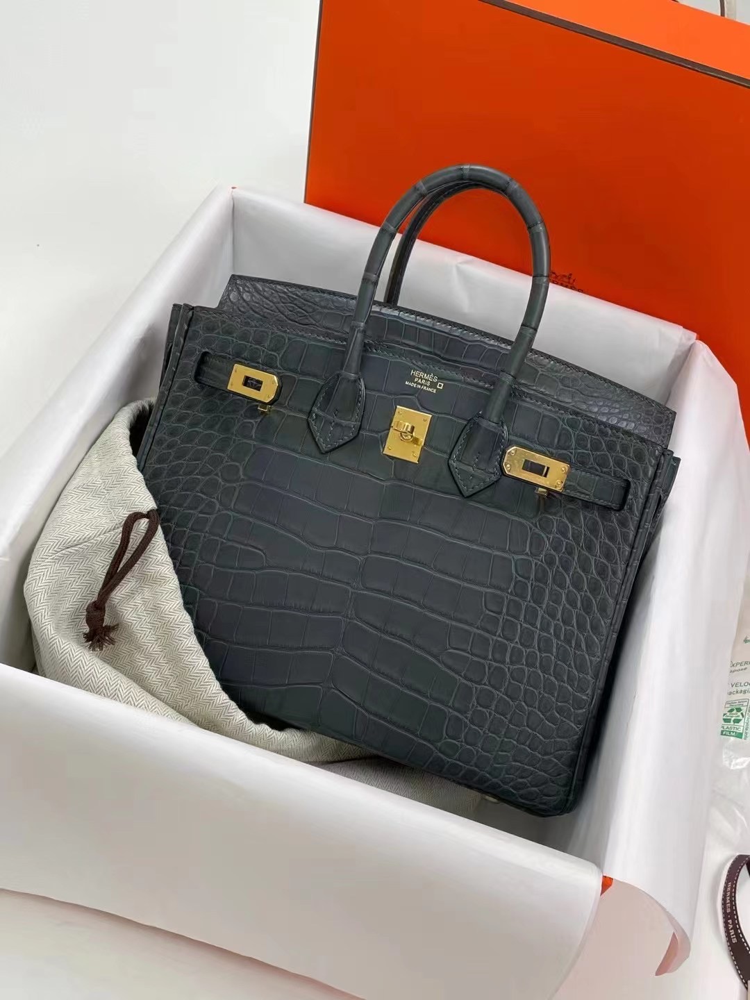 愛馬仕 Hermes Birkin 25cm 88 Graphite 石墨灰霧面方塊 美洲鱷魚金扣