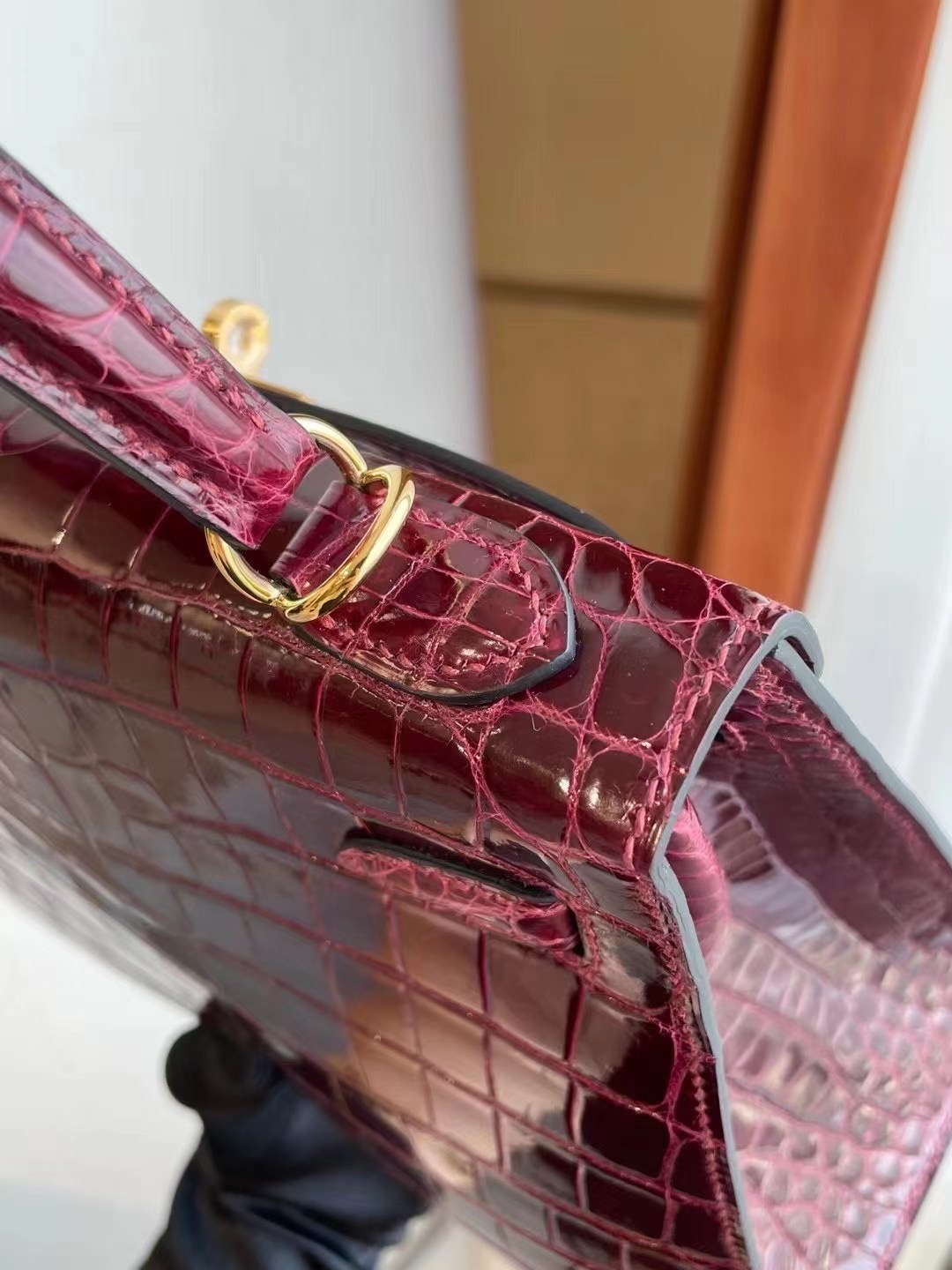 愛馬仕凱莉包25價格 Hermes kelly 25cm 57 Bordeaux 波爾多酒紅 亮面尼羅鱷魚