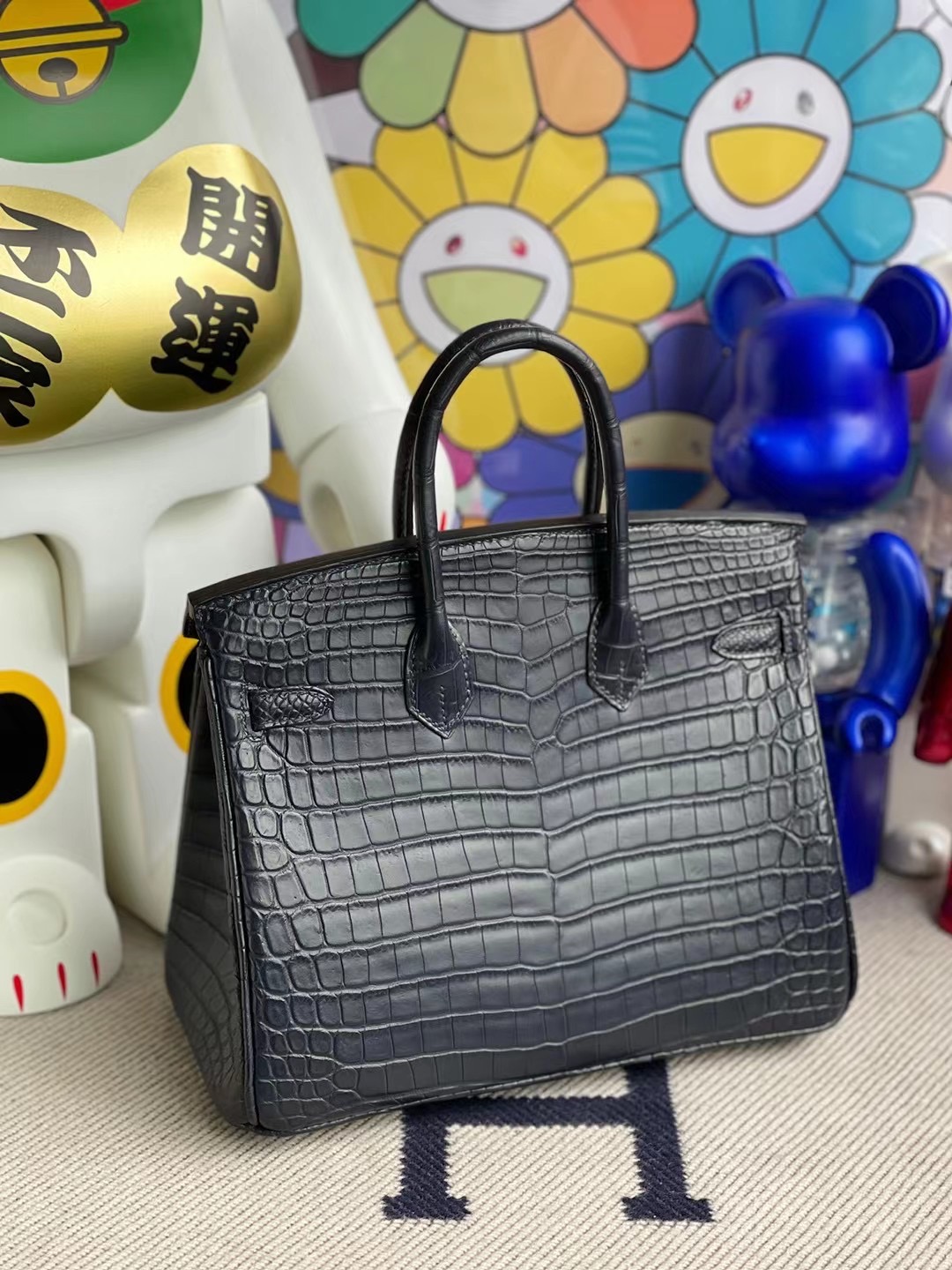 愛馬仕鉑金包 Hermes Birkin 25cm 76 深海藍 blue indgo 兩點尼羅鱷魚