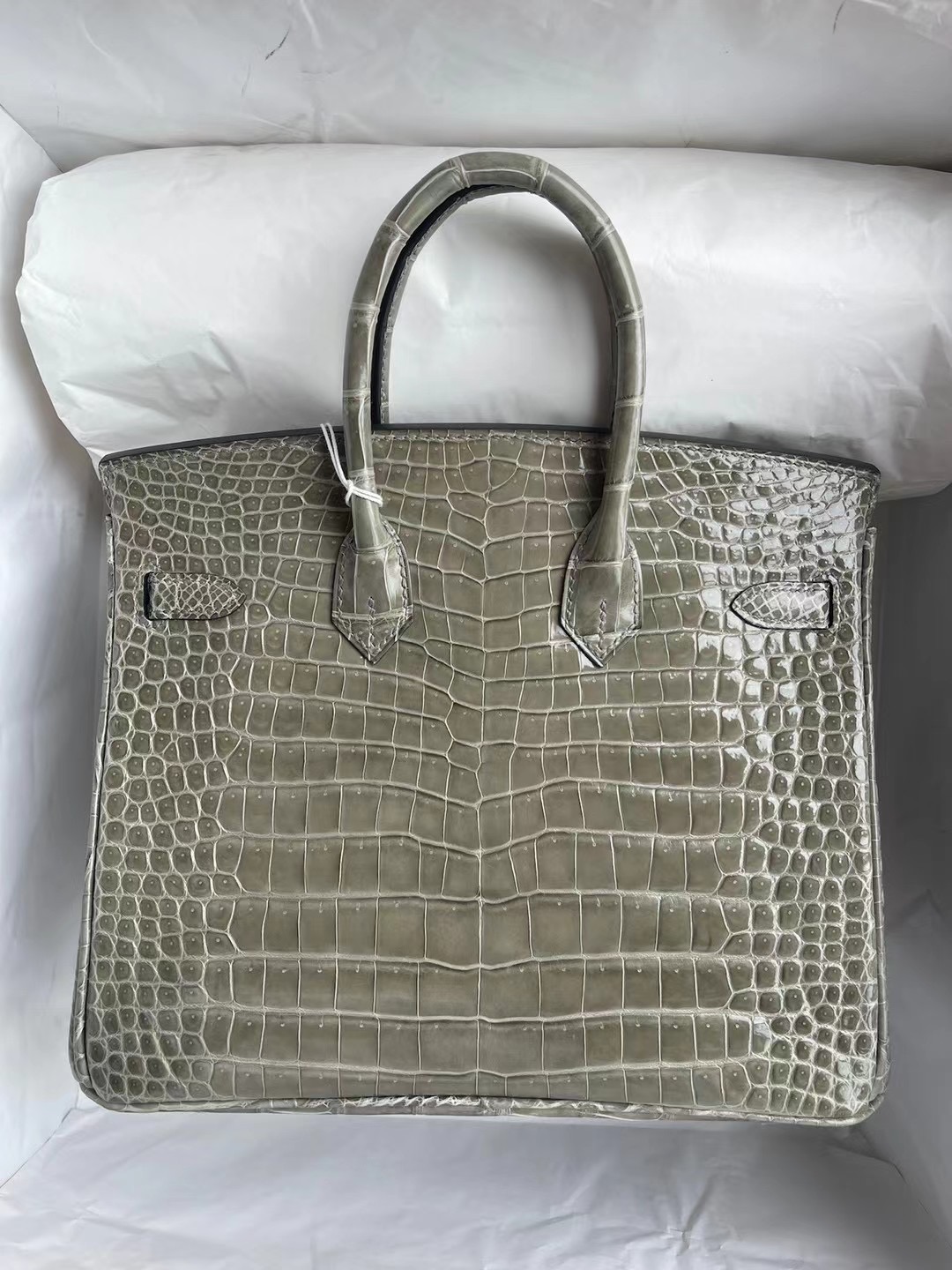 愛馬仕鉑金包 Hermes Birkin 25cm 81 Gris Tourterelle 斑鳩灰倒V澳洲灣鱷