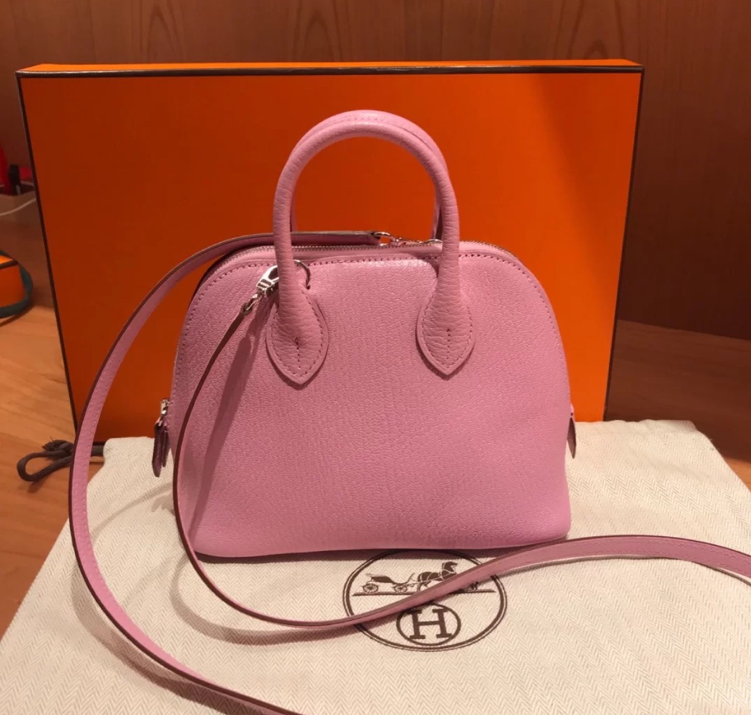 Hermes Bolide 1923 mini Chevre Mysore X9 mauve sylvestre U1 Vert Verone