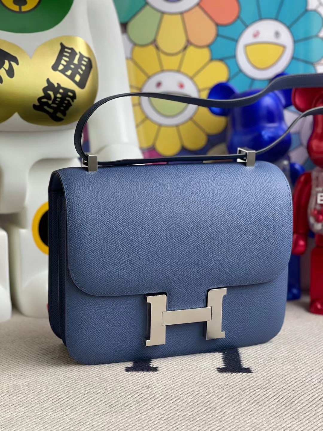 Hermes Constance 24cm Epsom 7E blue Brighton 明藍色 銀扣