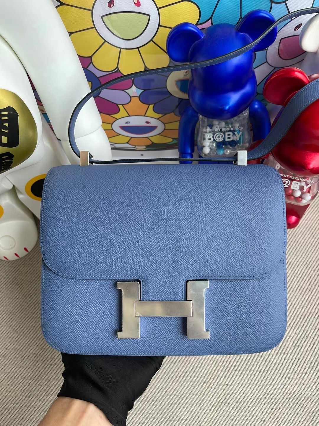 Hermes Constance 24cm Epsom 7E blue Brighton 明藍色 銀扣