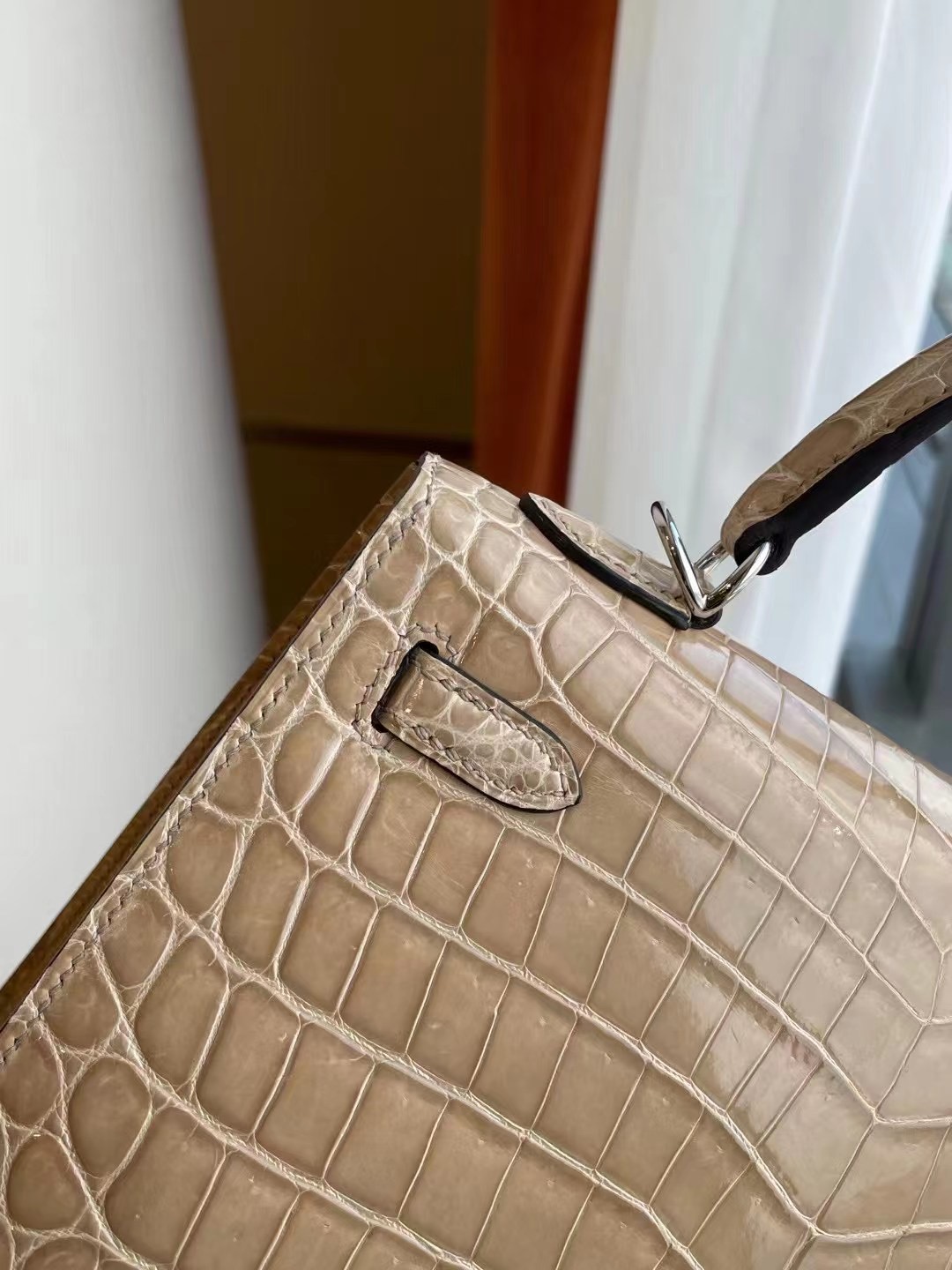 爱马仕kelly包包价格一览表 Hermes Kelly 25cm 鱷魚皮 銀扣