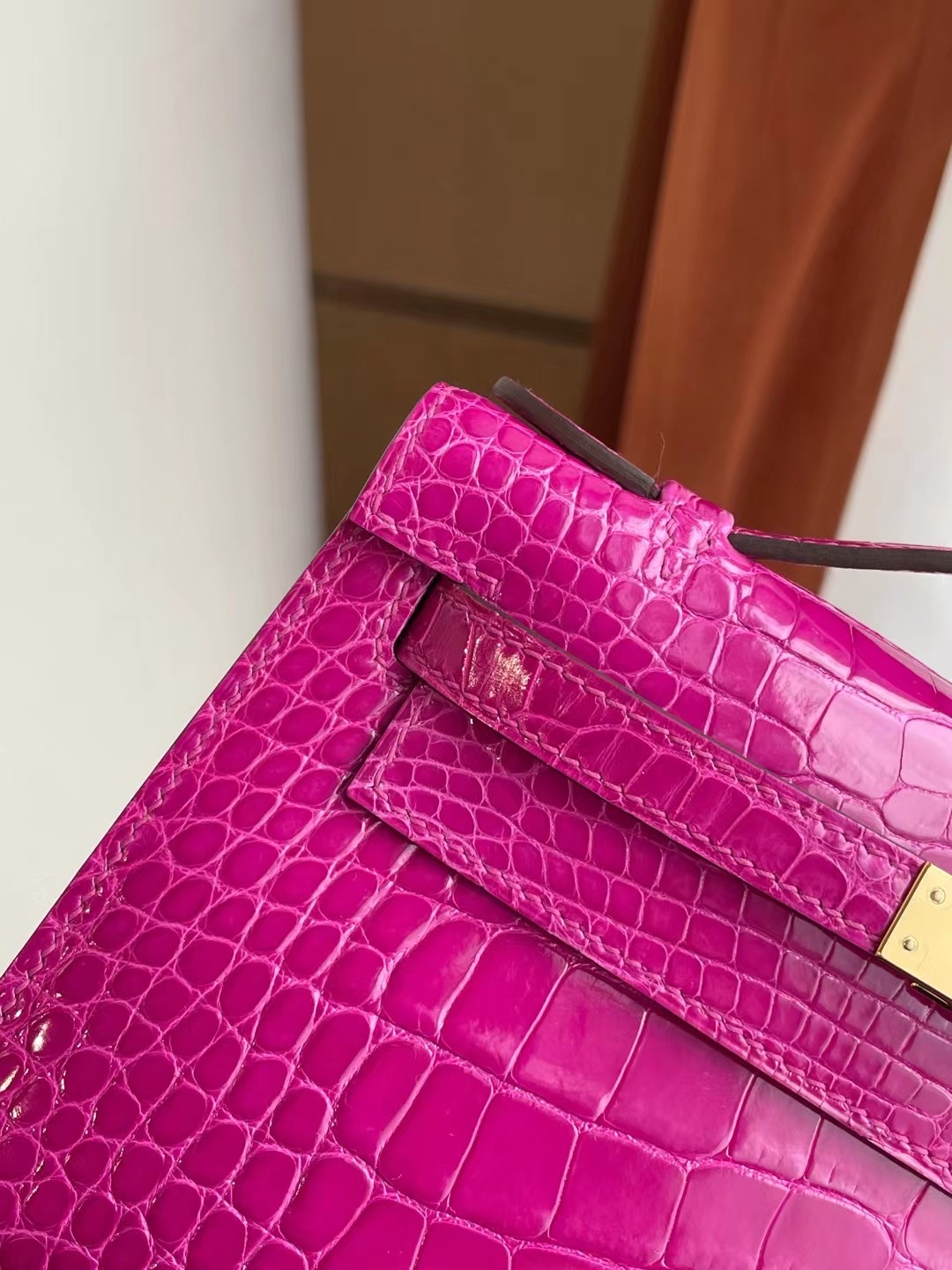 Hermes MiniKelly Pochette J5 Rose Sheheraradez 天方夜譚粉紫美洲鱷魚