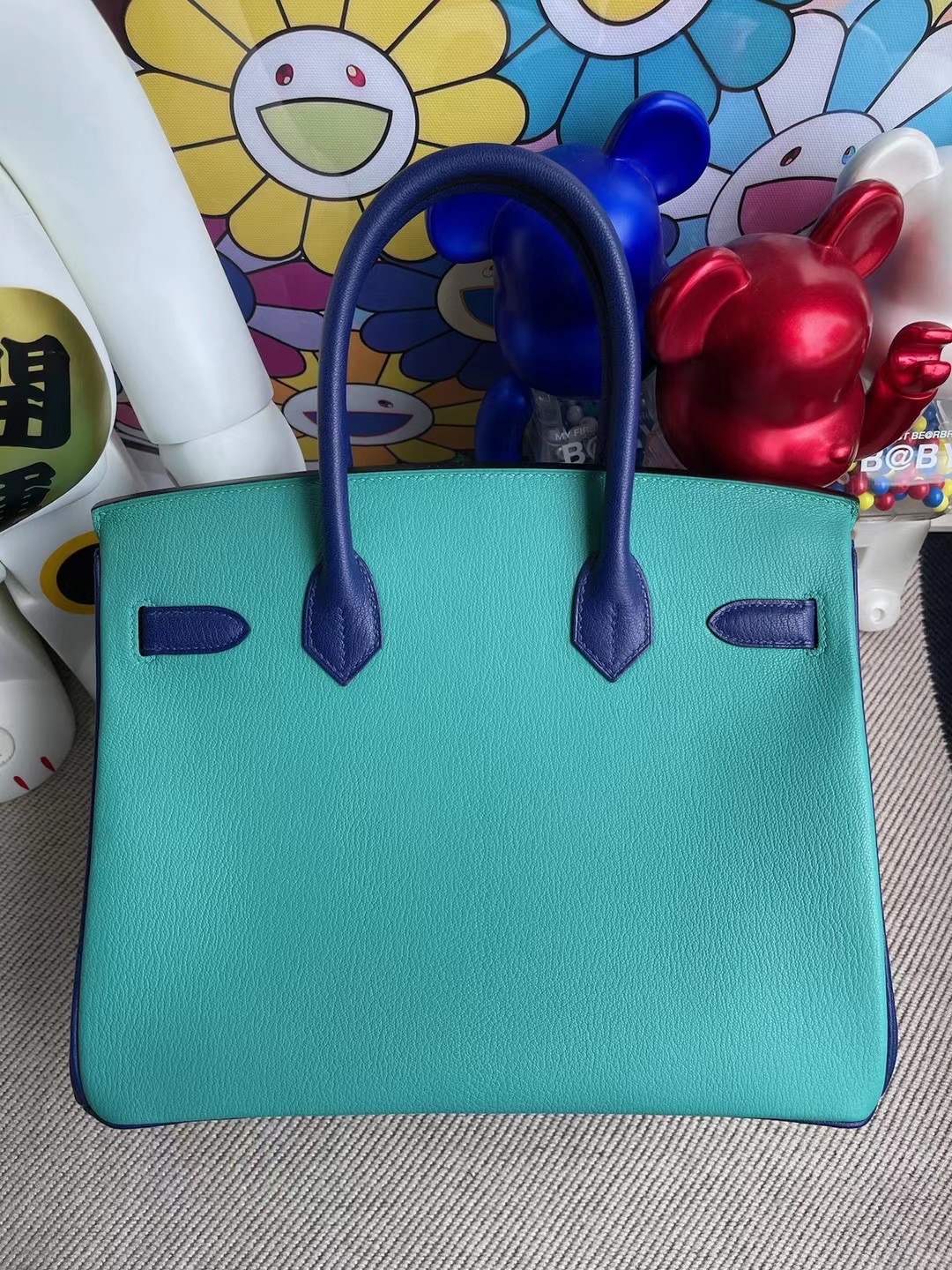 Hermes Birkin 30cm HSS Chevre 山羊皮 7F Blue Paon+7T Blue Electric金扣