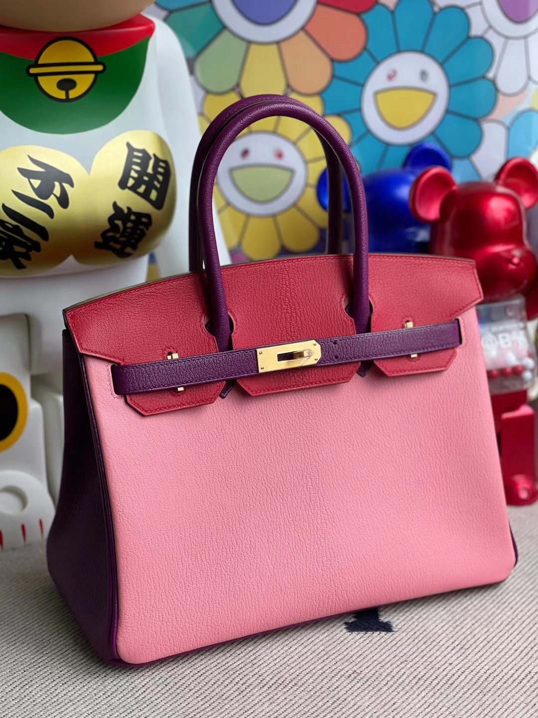 Hermes Birkin 30 HSS Chevre 1Q Rose Confetti Q5 Rouge Cassque P9 Anemone 拉絲金扣