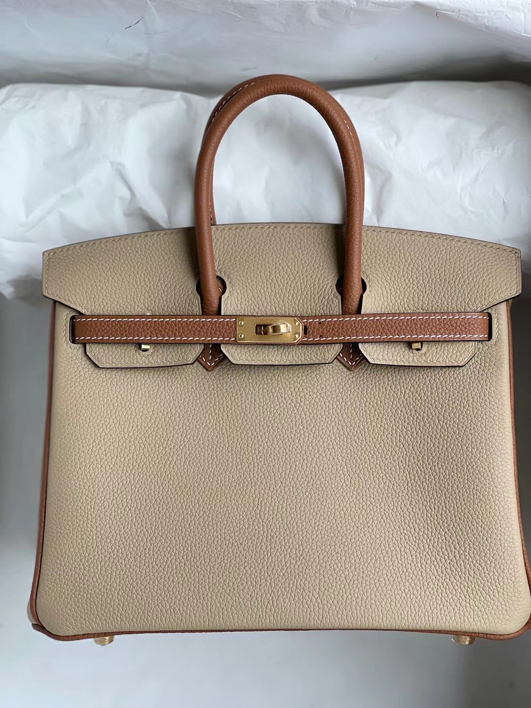 Hermes Birkin 25 HSS Togo S2 Trench 風衣灰+37 Gold 金棕色金扣馬蹄印