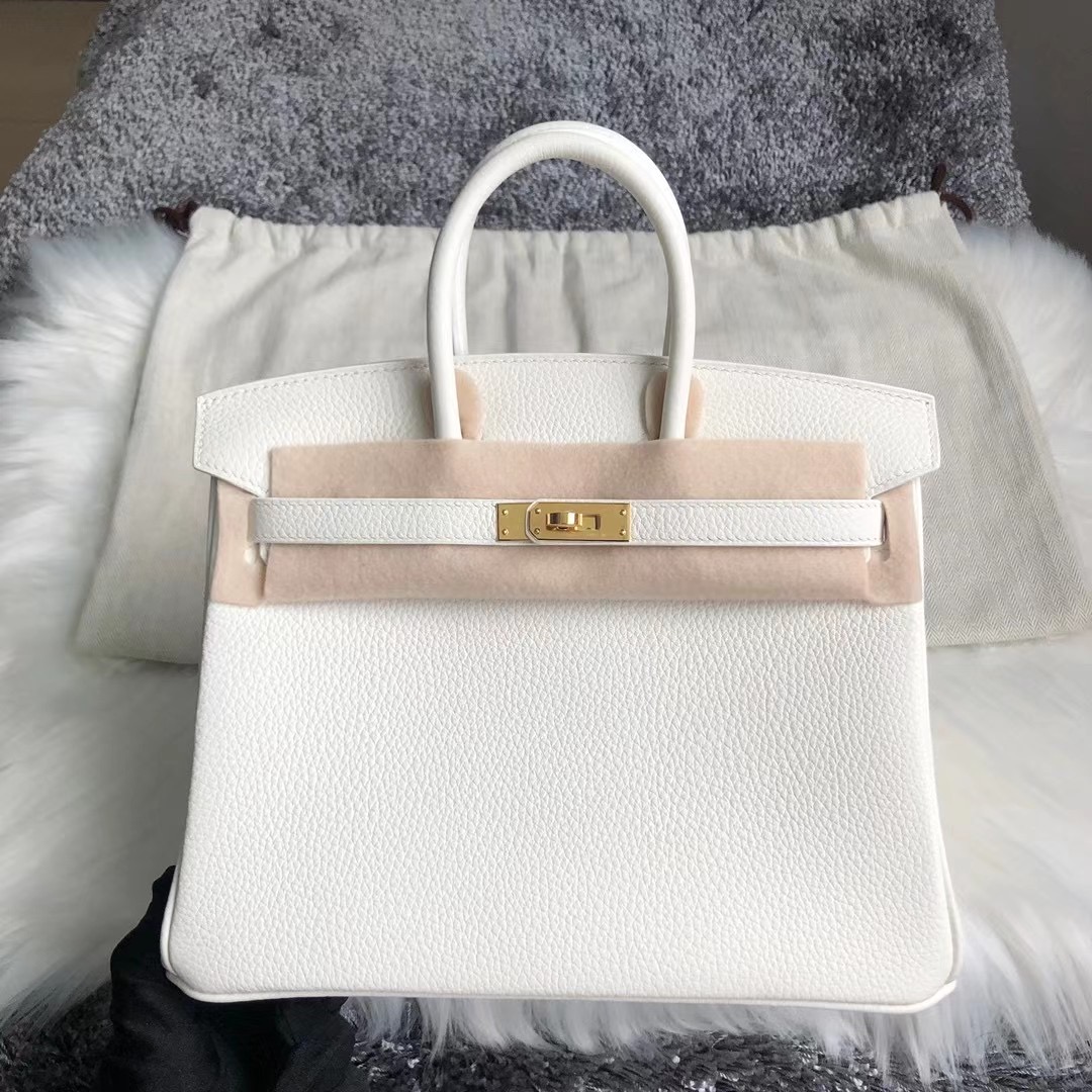 Canada Hermes Birkin 25cm Togo 01 Blanc 純白色 全手工縫製 金扣