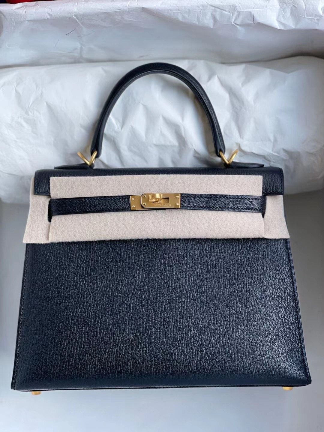 Hermes Kelly 28 山羊皮 89 Noir 黑色 內拼 I6 Rose Extrême 極致粉磨砂金扣