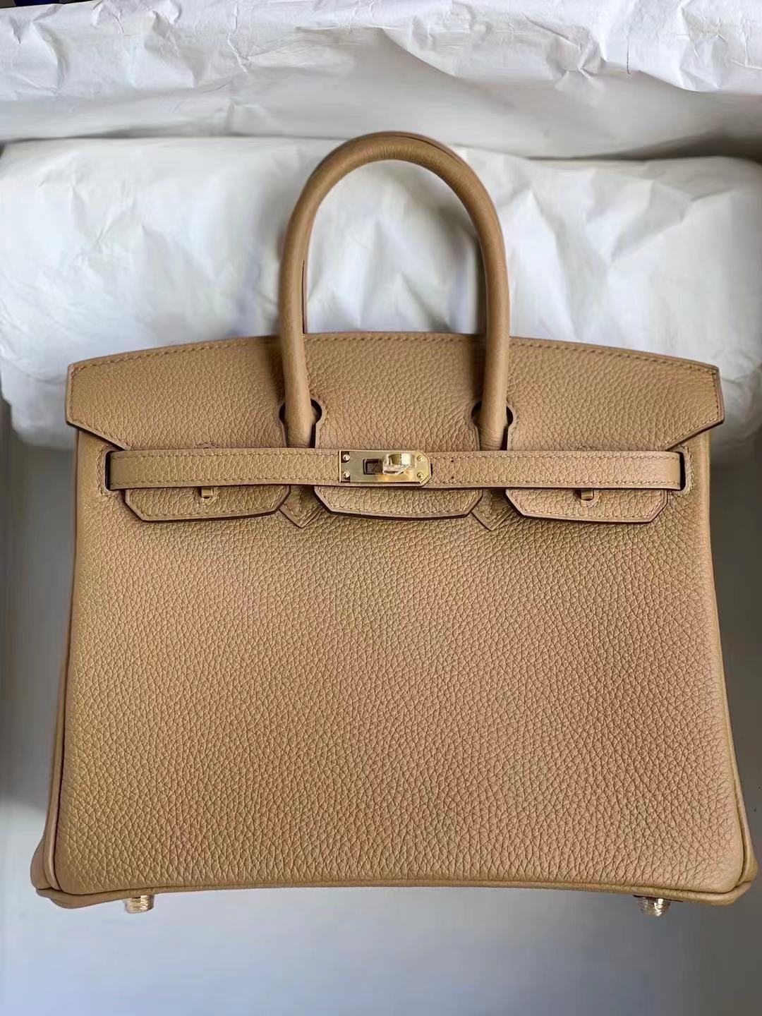 愛馬仕鉑金包有哪些顏色圖片 Hermes Birkin 25cm Togo 4B BISCUIT 餅幹色