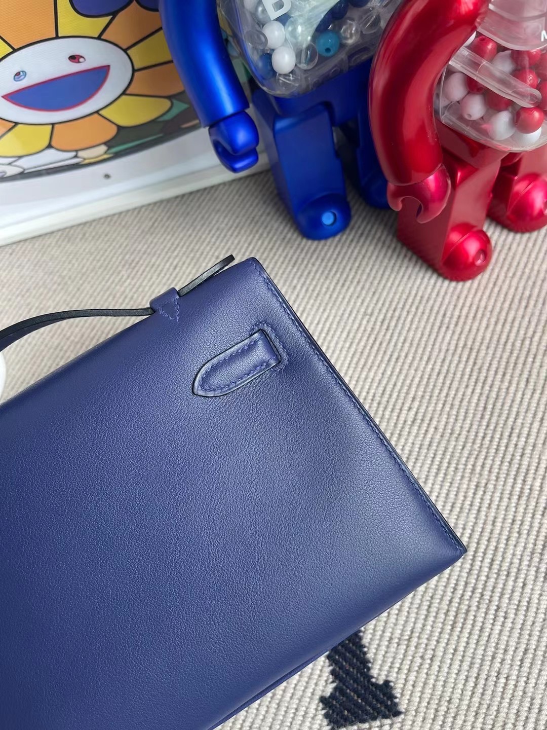 Hermes MiniKelly Pochette Swift calfskin M3 Blue Encre 墨水藍 金扣