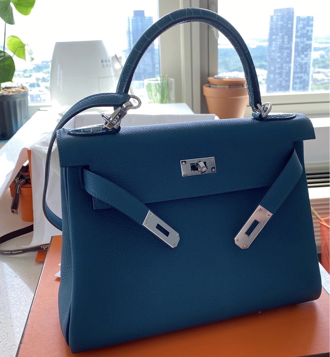 Hermes kelly 25cm Touch W0 Vert Bosphore 博斯普魯斯綠