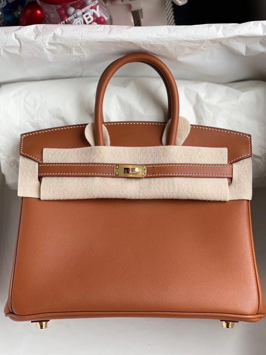 Hermes Birkin 25cm Jonathan Leather 37 Gold 金棕色 金扣