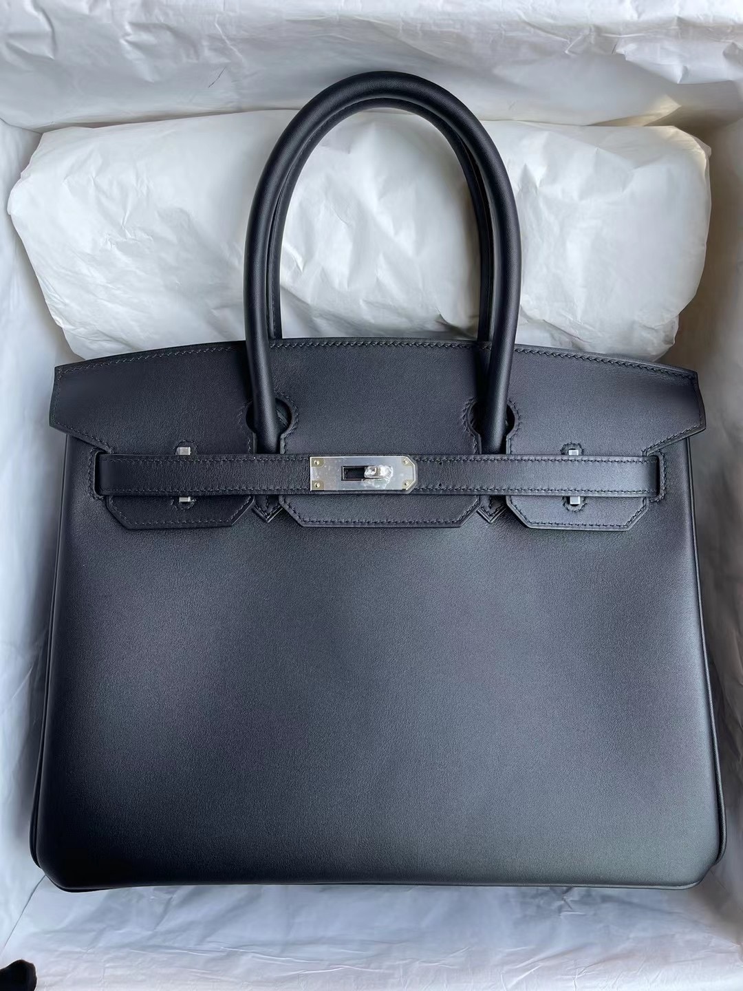 Hermes Birkin 30cm Jonathan 89 Noir 黑色 銀扣 全手工蜜蠟線縫製 客定出