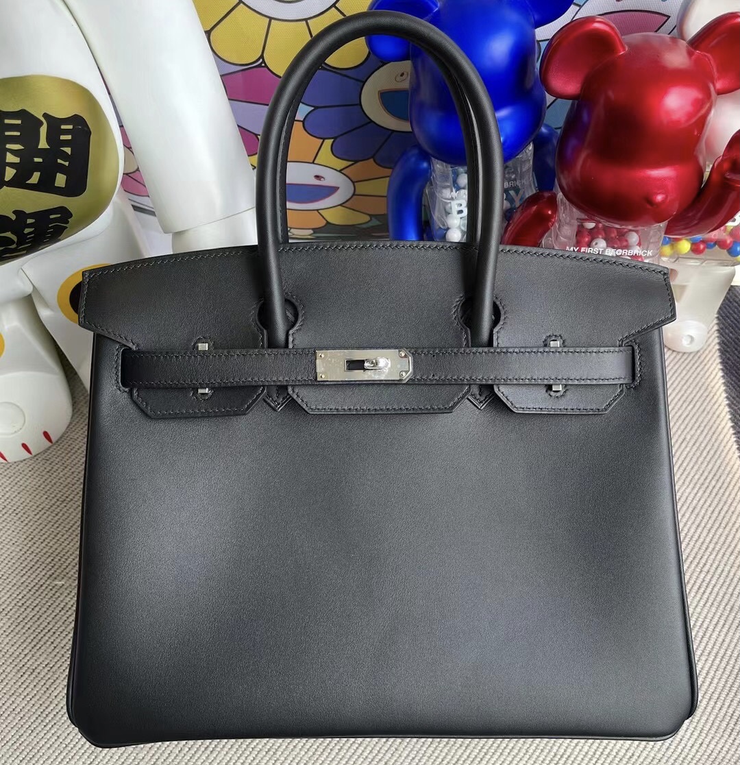 Hermes Birkin 30cm Jonathan 89 Noir 黑色 銀扣 全手工蜜蠟線縫製 客定出