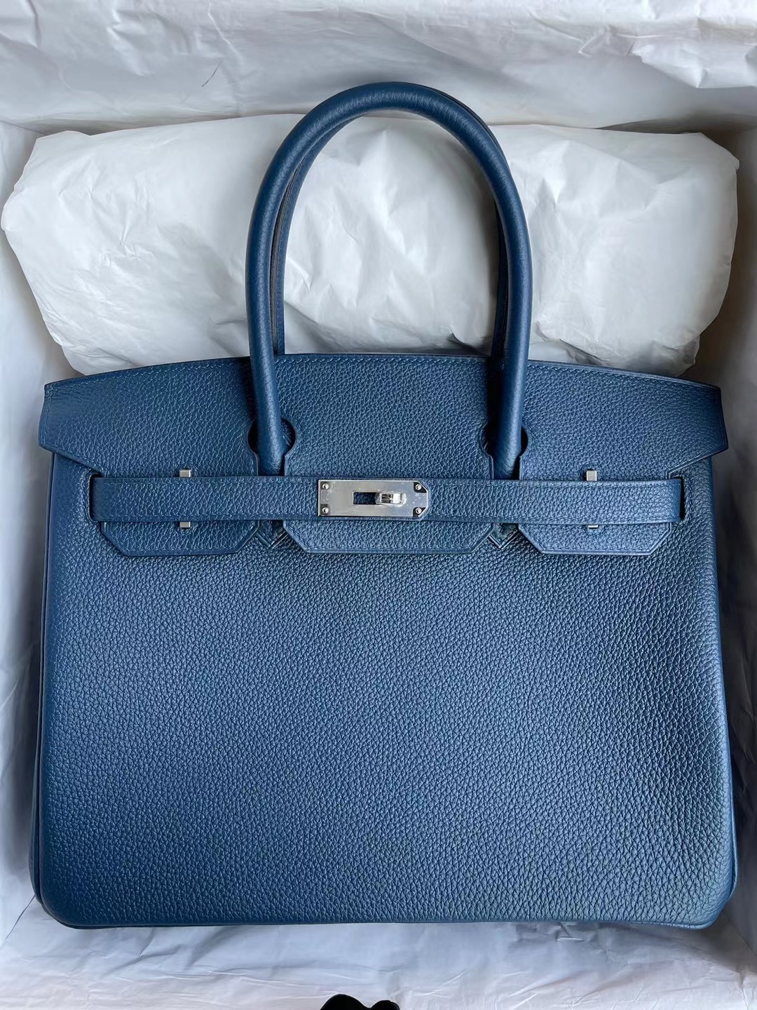 Hermes Birkin 30cm Togo S4 Deep Blue 深邃藍 銀扣 全手工蜜蠟線縫製