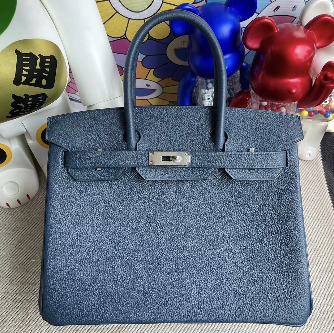 Hermes Birkin 30cm Togo S4 Deep Blue 深邃藍 銀扣 全手工蜜蠟線縫製