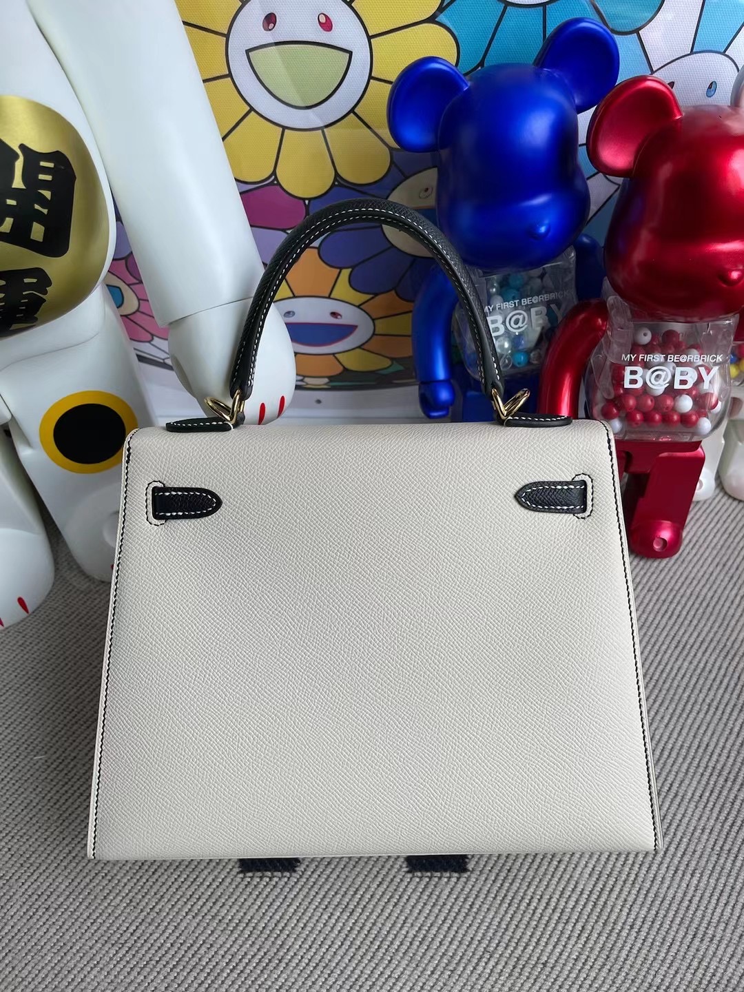 Hermes Kelly 25 Hss Epsom 10 Craie 奶昔白 89 Noir 黑色 金扣