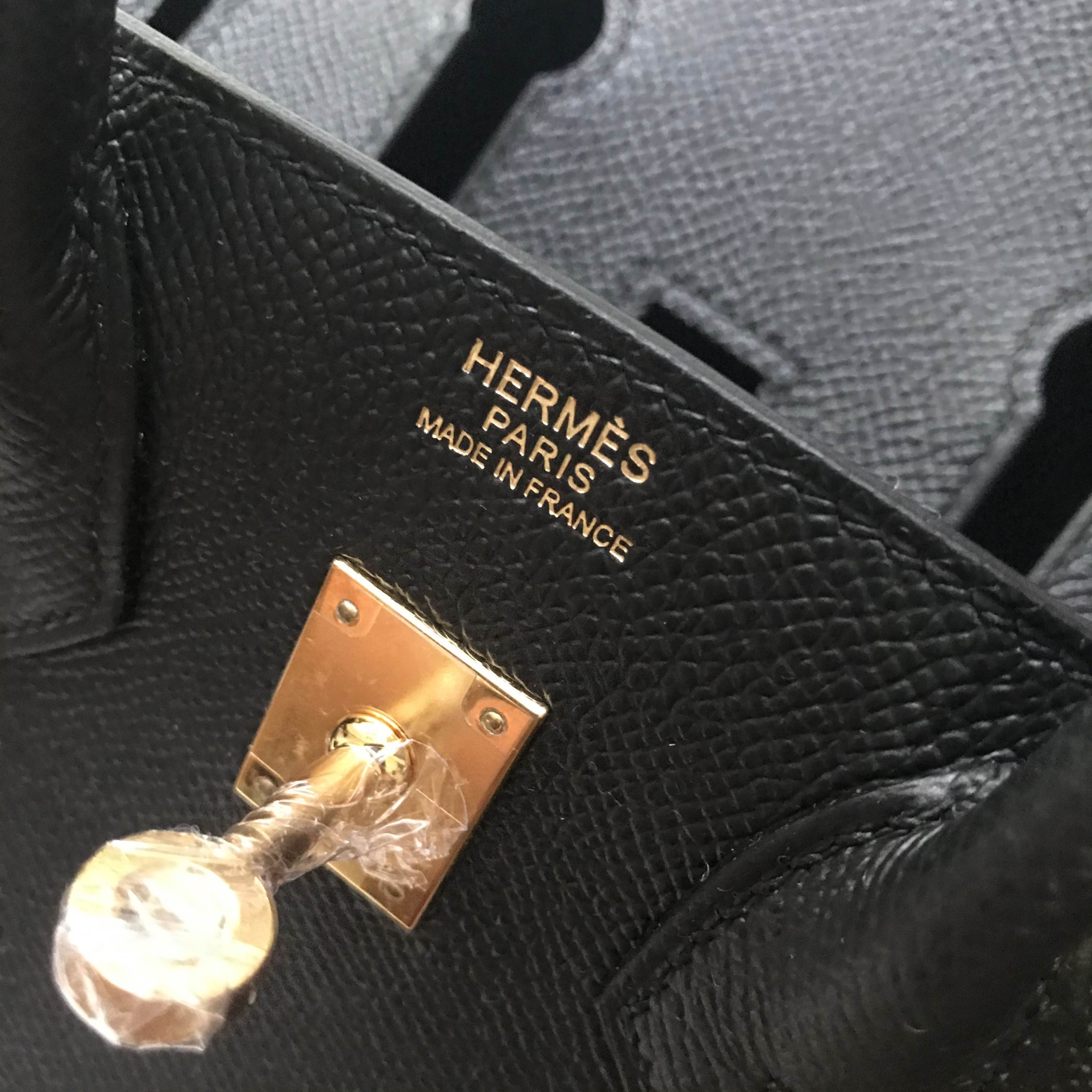 愛馬仕birkin包25價格 Hermes Birkin 25 Epsom 89 Noir 黑色金扣全手工蜜蠟線縫製