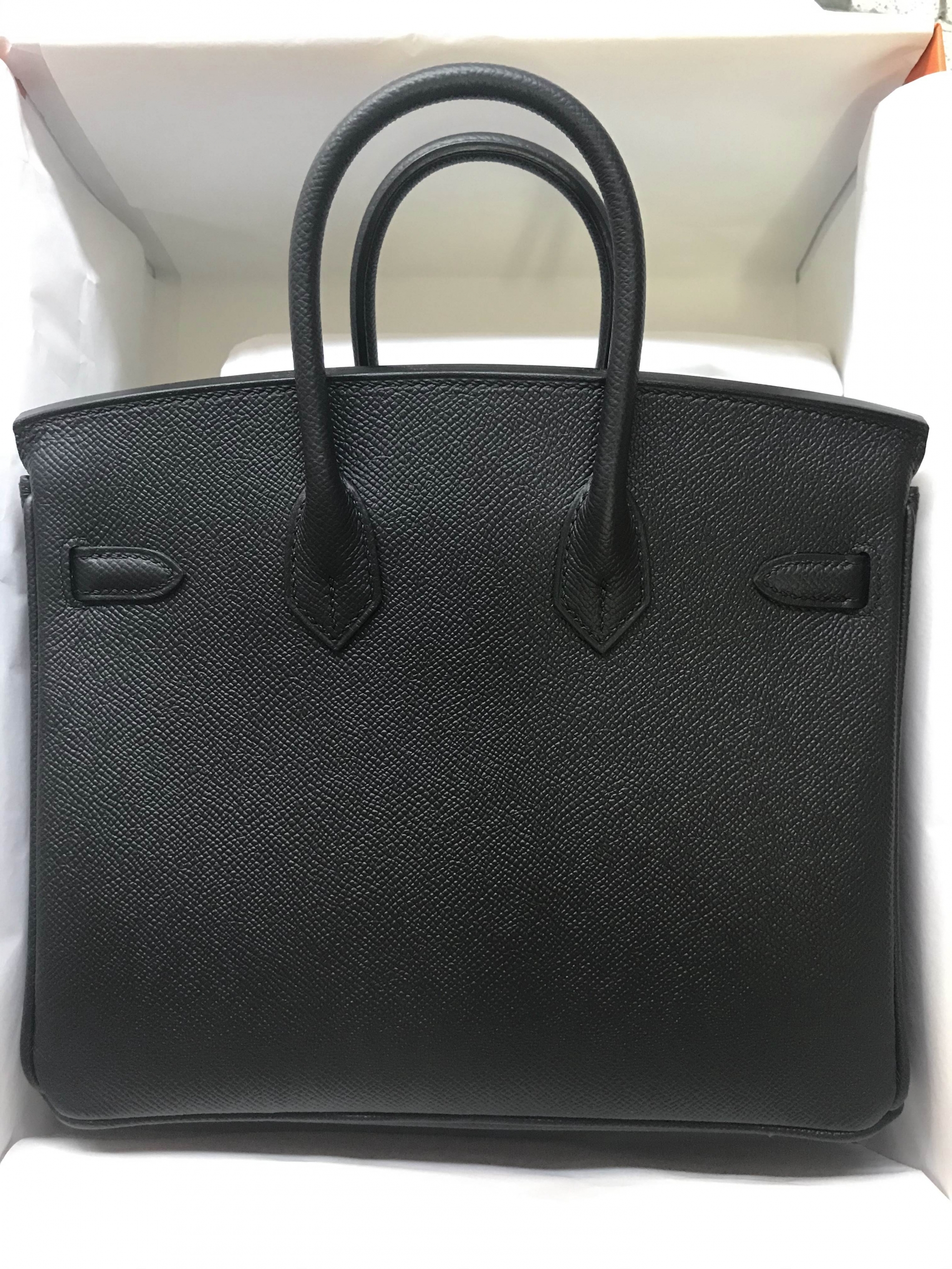 愛馬仕birkin包25價格 Hermes Birkin 25 Epsom 89 Noir 黑色金扣全手工蜜蠟線縫製