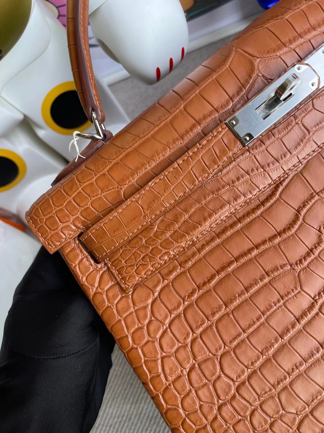 Hermes Kelly 32 霧面倒V鱷魚 Matte Porosus Crocodile 37 Gold金棕色銀扣