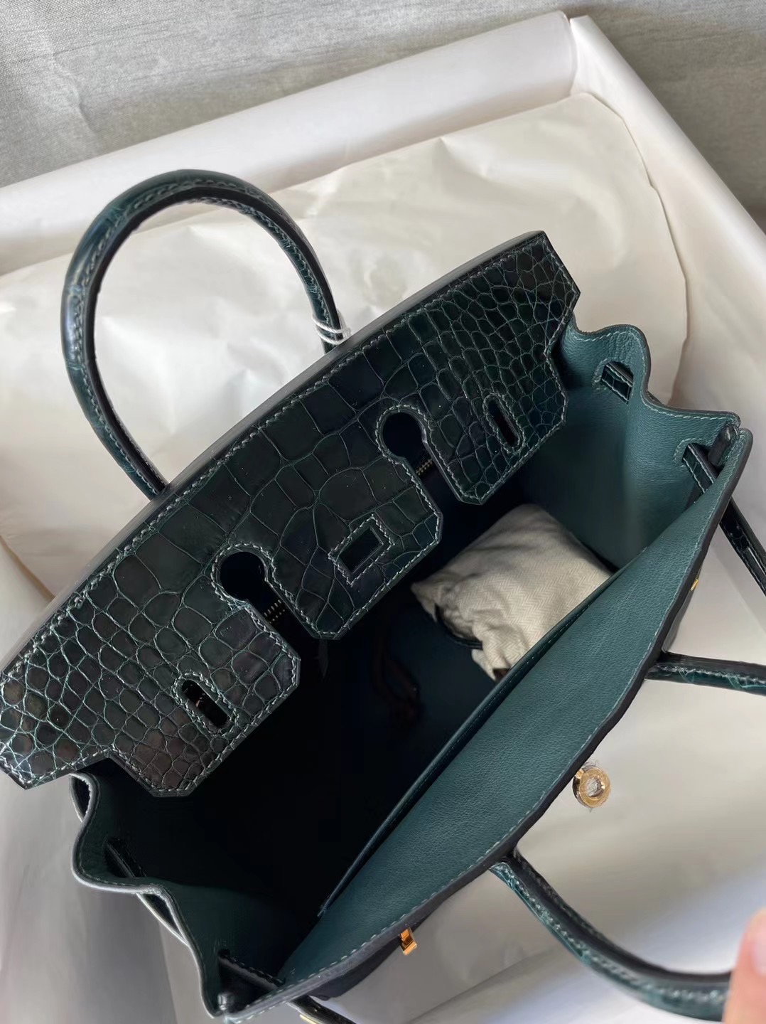 Taiwan Hermes Birkin 25 Touch Togo 美洲鱷魚 6O Vert Cypres 松柏綠 金扣