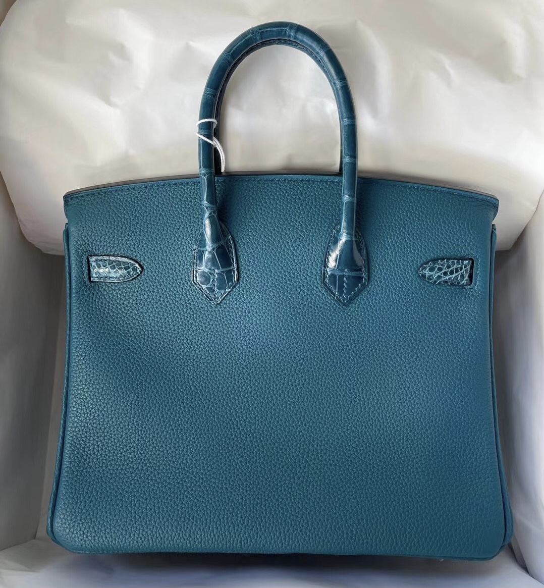 Taiwan Hermes Birkin 25 Touch Togo美洲鱷魚 W0 Vert Bosphore 博斯普魯斯綠