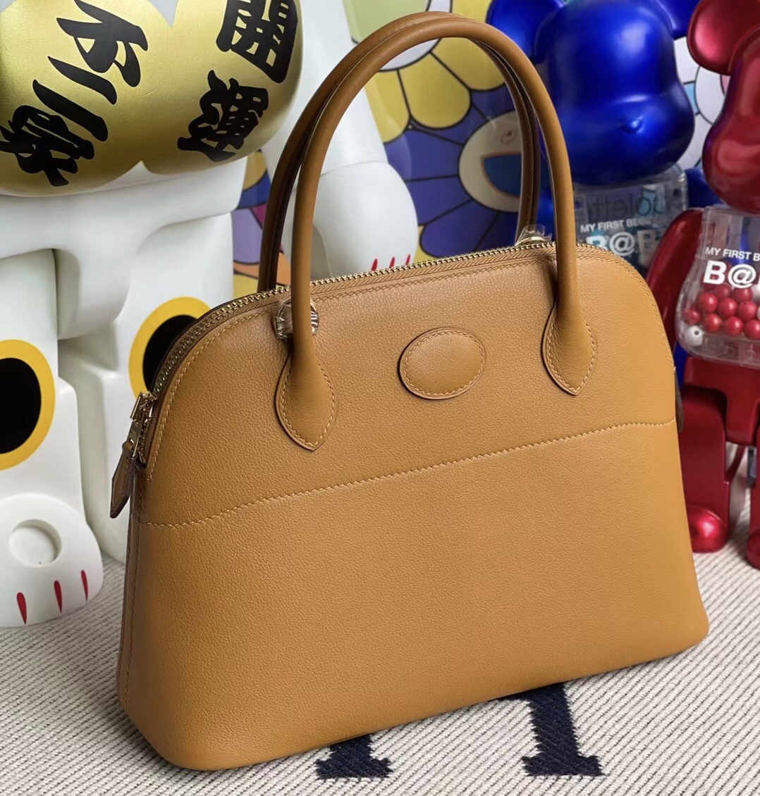 Hermes Bolide 27cm swift 2S sesame 芝麻色 內拼色 V6 Canopee 叢林綠 金扣