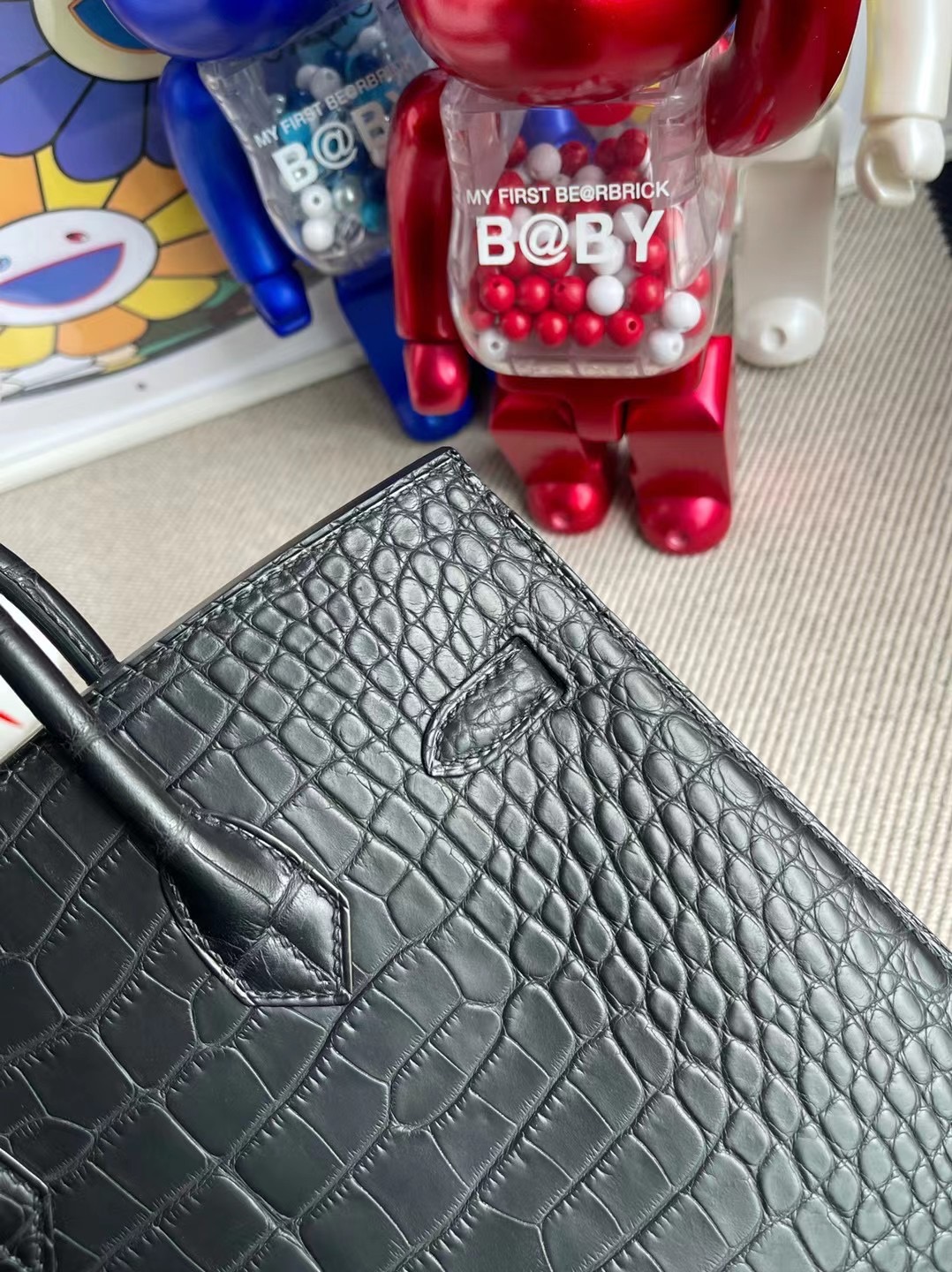 愛馬仕鉑金包定製 Hermes Birkin 25 Sellier 外縫 美洲鱷魚 89 Noir黑色金扣 客定出