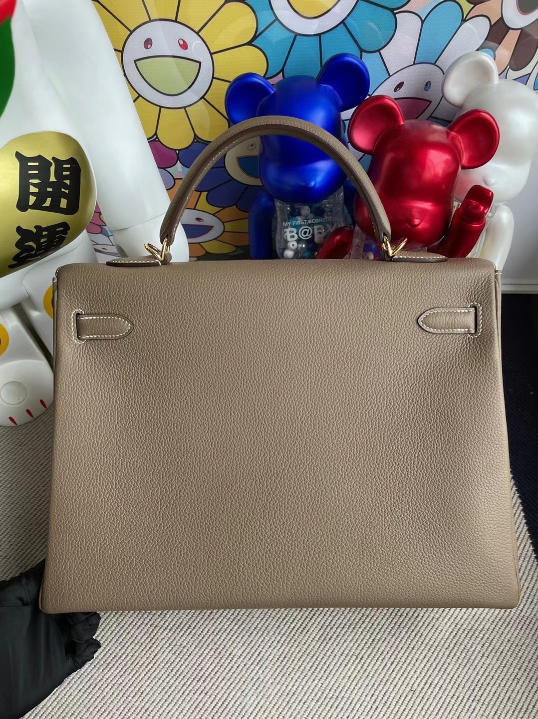 愛馬仕凱莉包35價格 Hermes Kelly 35cm Togo 18 Etoupe 大象灰 金扣