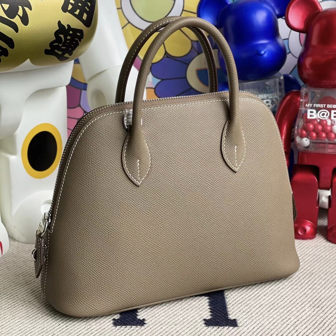 愛馬仕保齡球包價格及圖片 Hermes Bolide 25cm Epsom 18 Etoupe 大象灰 銀扣