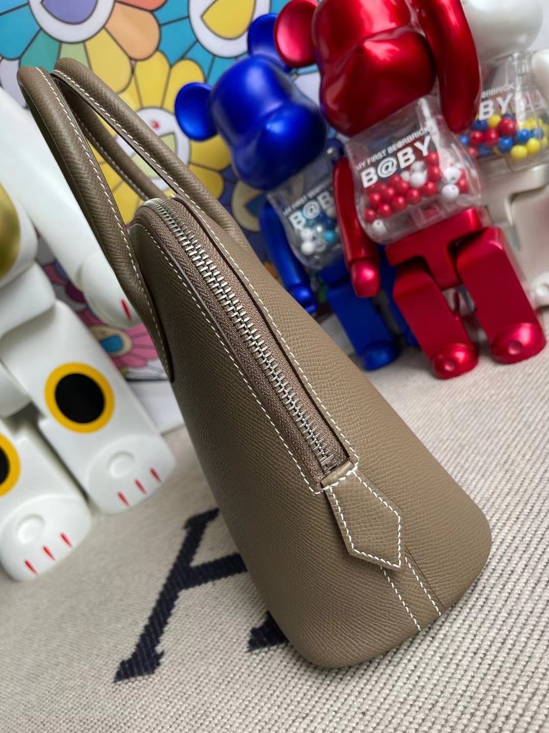 愛馬仕保齡球包價格及圖片 Hermes Bolide 25cm Epsom 18 Etoupe 大象灰 銀扣