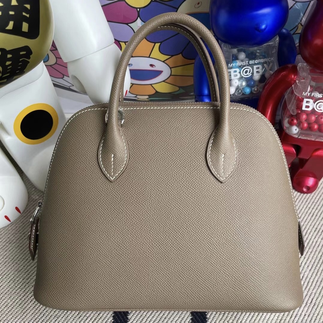 愛馬仕保齡球包價格及圖片 Hermes Bolide 25cm Epsom 18 Etoupe 大象灰 銀扣