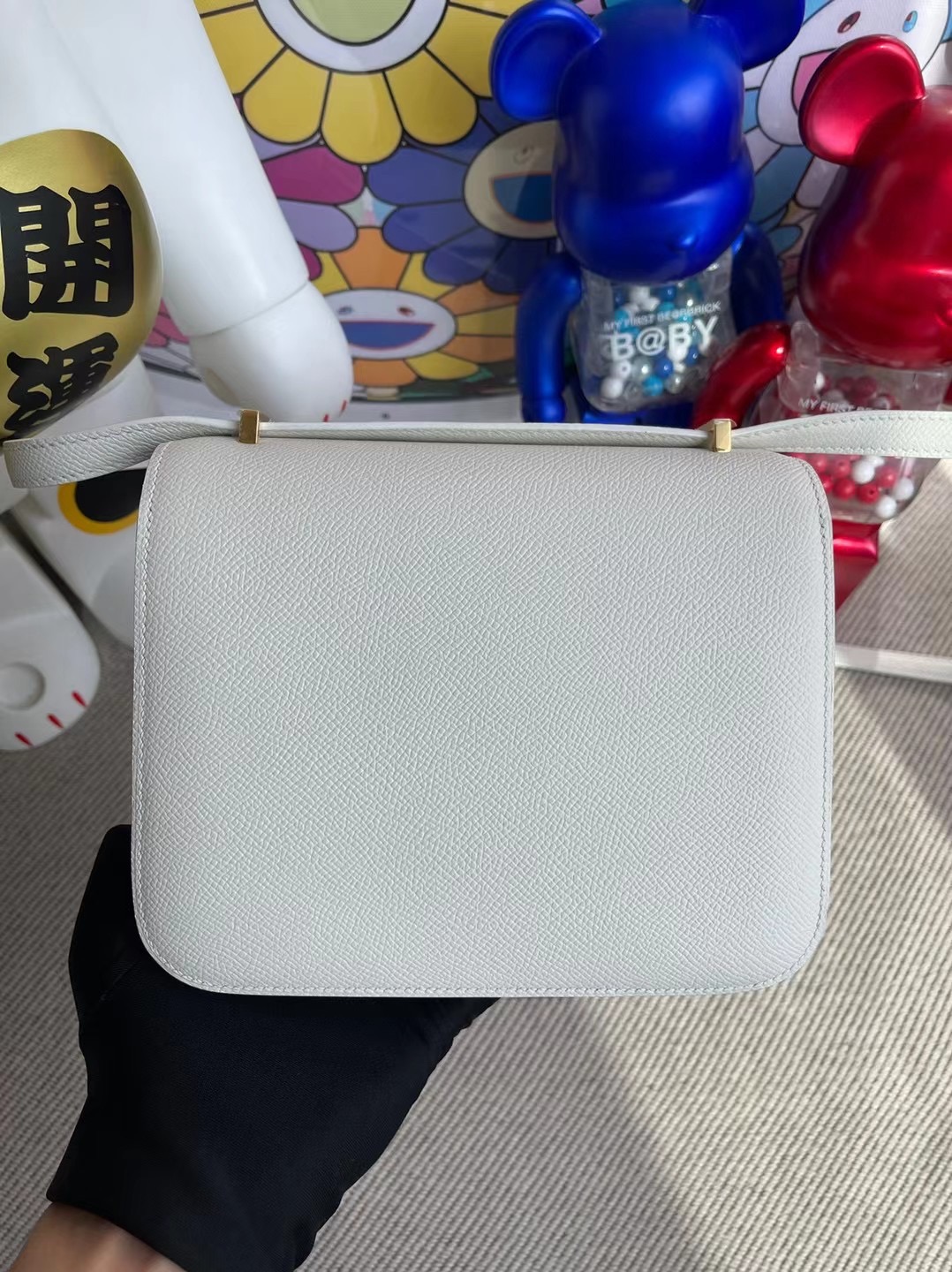 愛馬仕康康包顏色大全 Hermes Constance 19cm Epsom 01 Blanc 純白色 金扣