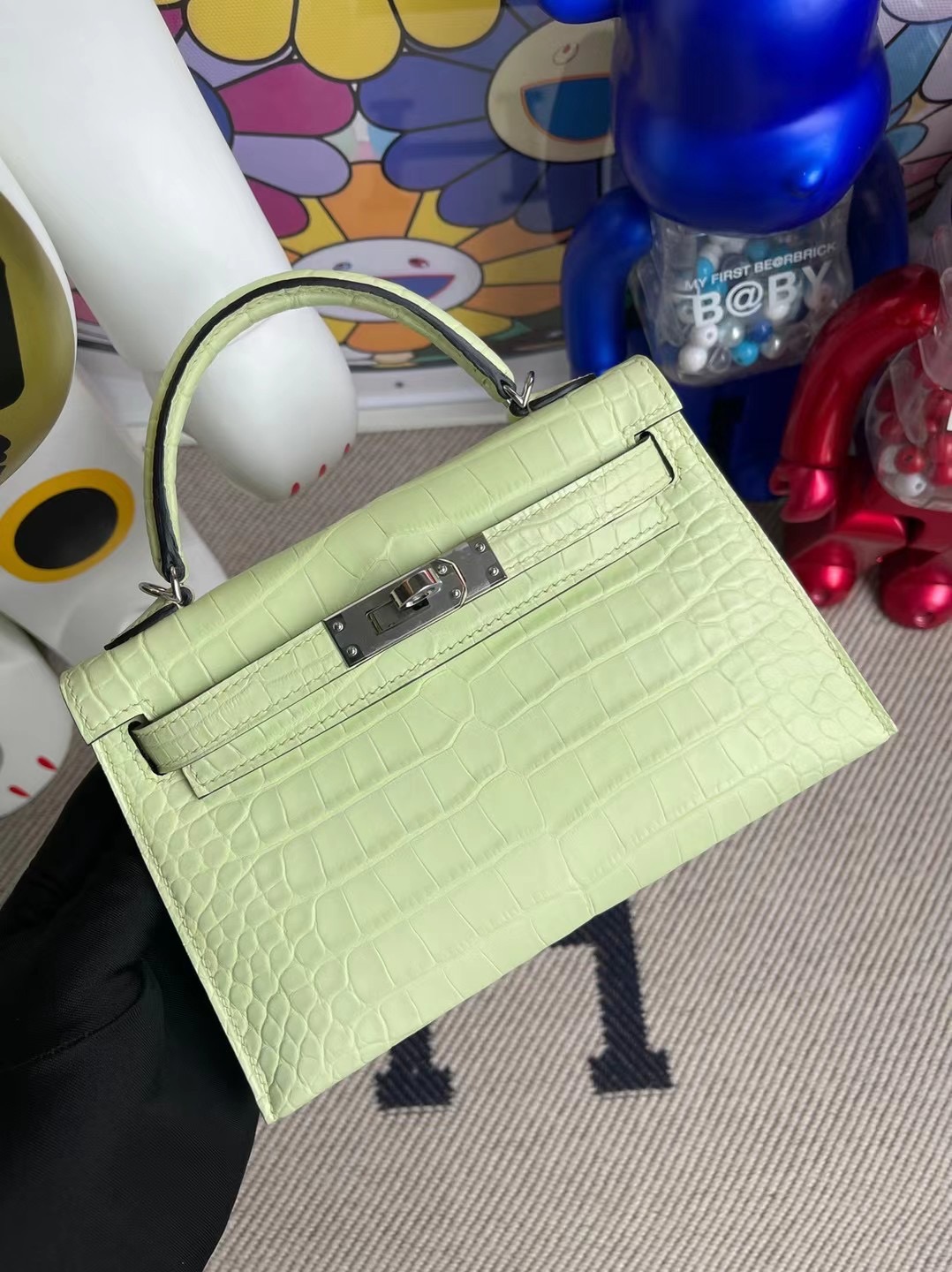 Hermes Kelly Depeches 25 Pouch Jaune Bourgeon Matte Alligator