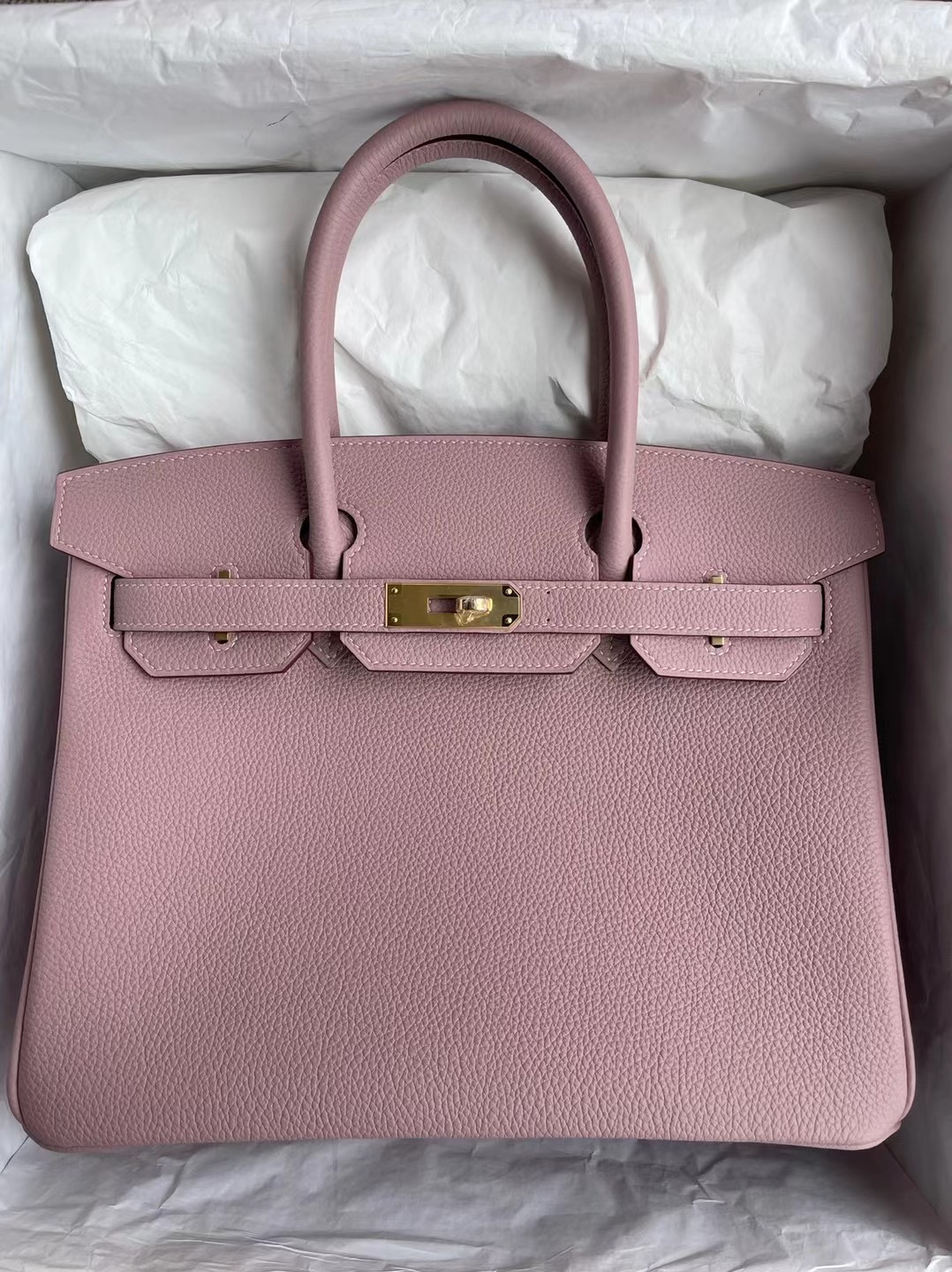 愛馬仕鉑金 臺灣臺中市價格 Hermes Birkin 30cm 4W Glycine 紫藤粉 金扣