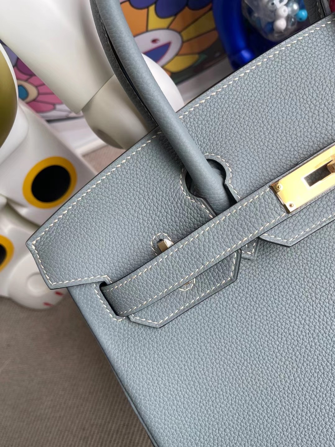 Hermes Birkin 30cm Handbag 7G Ciel 天青色 金扣 禦用原廠 Togo 小牛皮