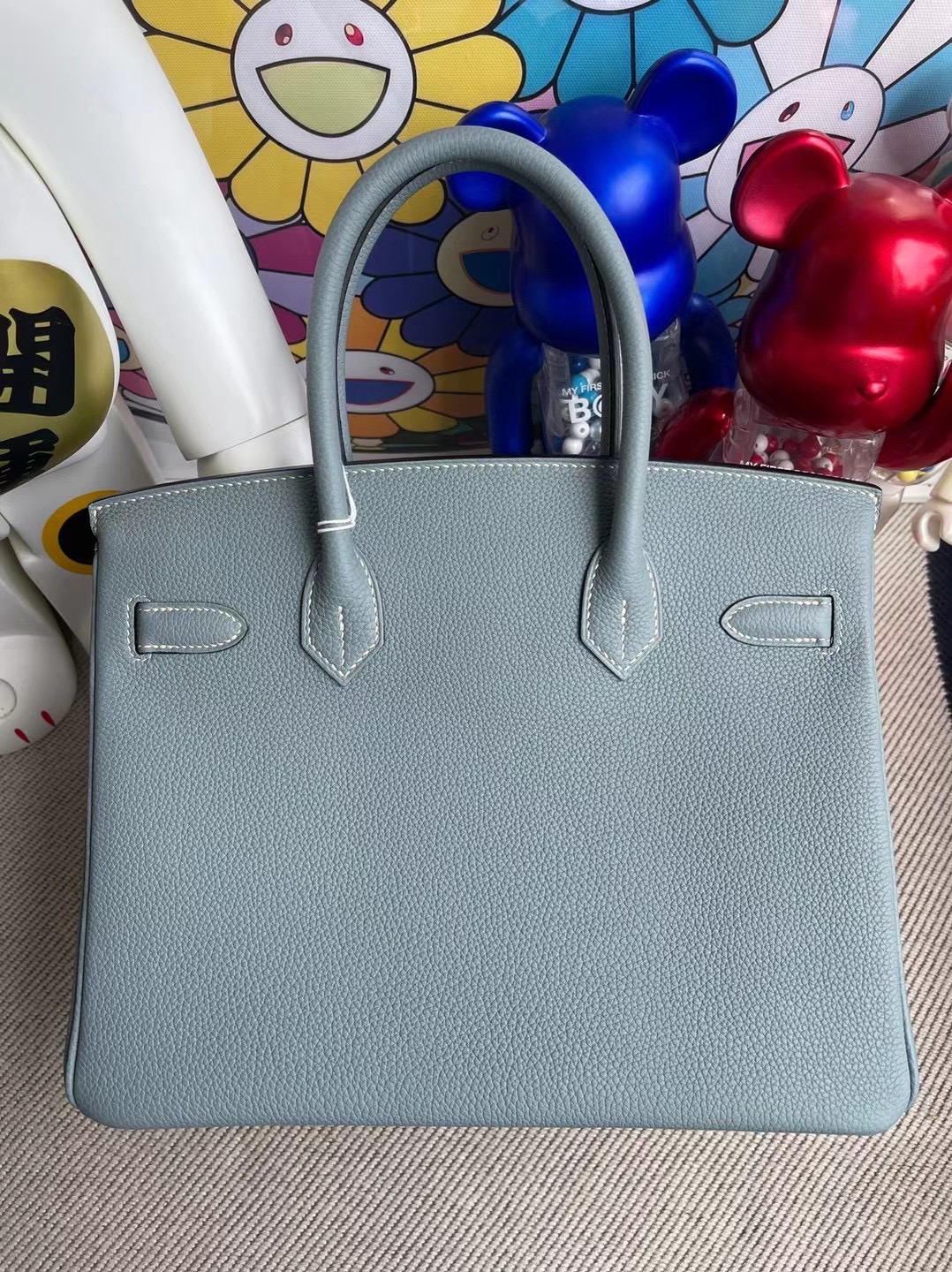 Hermes Birkin 30cm Handbag 7G Ciel 天青色 金扣 禦用原廠 Togo 小牛皮