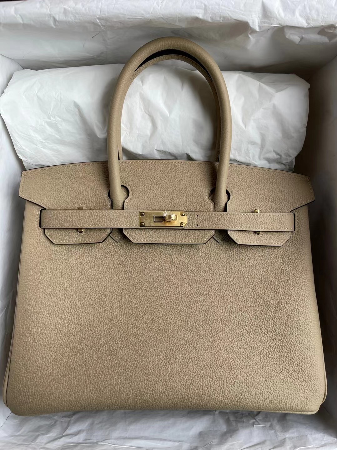 Hermes Birkin 30cm Handbag S2 Trench 風衣灰 金扣 禦用原廠 Togo小牛皮