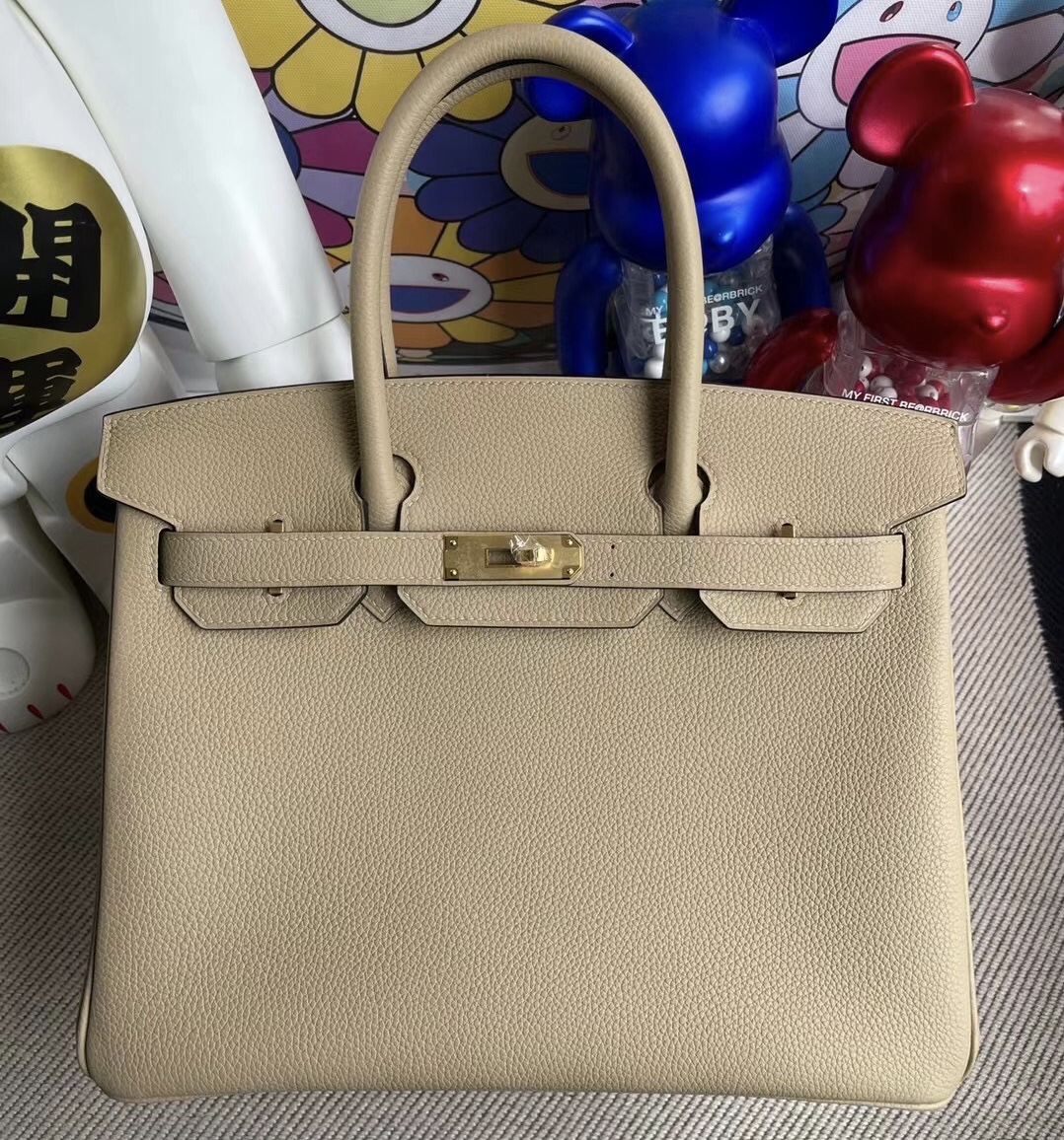 Hermes Birkin 30cm Handbag S2 Trench 風衣灰 金扣 禦用原廠 Togo小牛皮