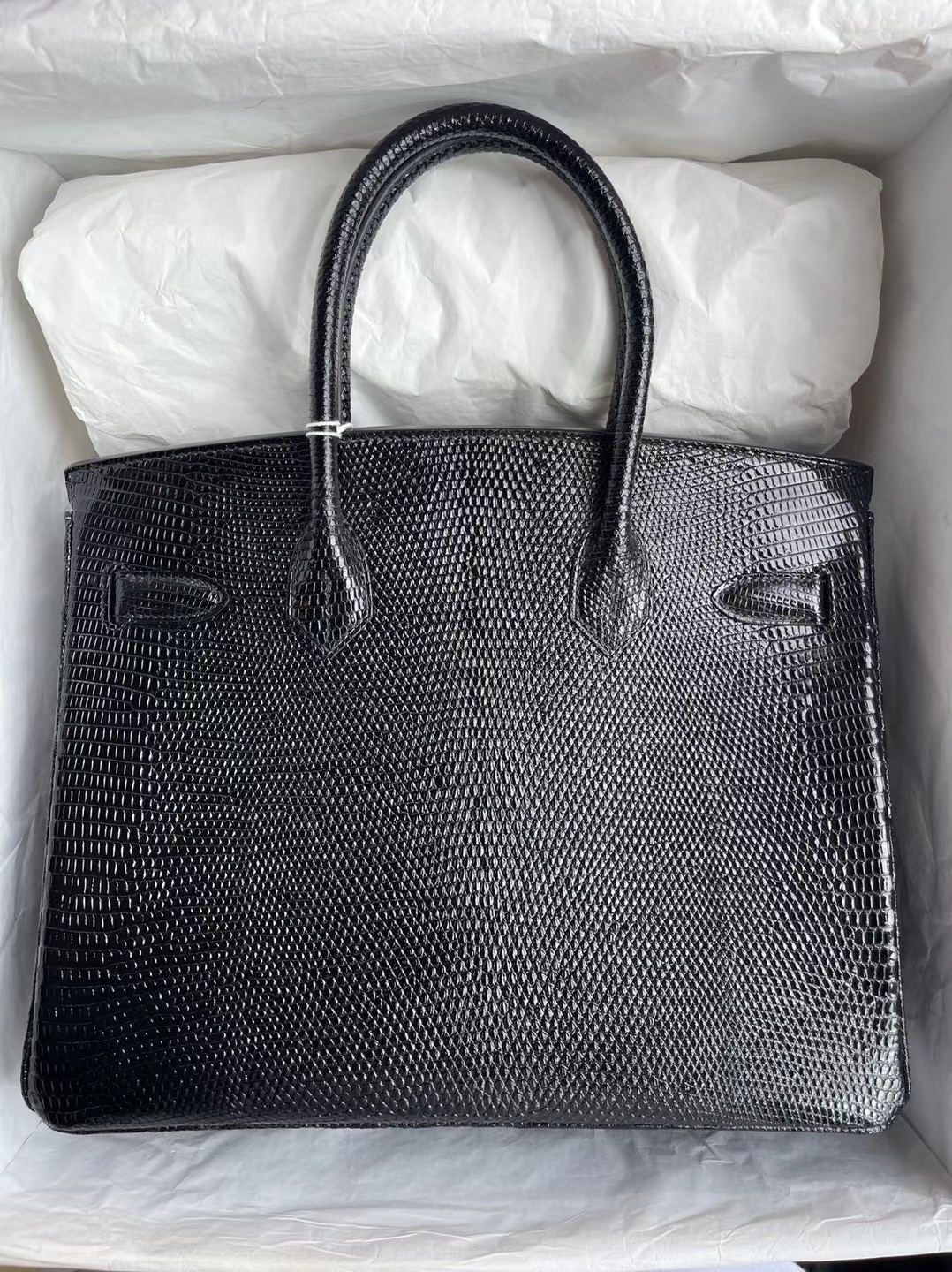 愛馬仕鉑金包臺灣價格 Hermes Birkin 30cm Lizard 89 Noir 黑色金扣 進口蜥蜴皮