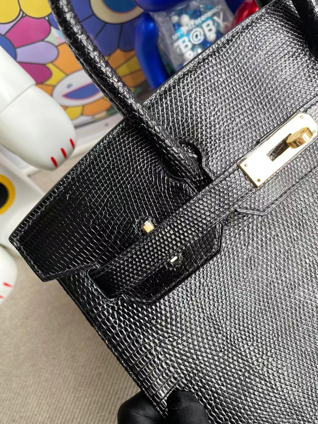 愛馬仕鉑金包臺灣價格 Hermes Birkin 30cm Lizard 89 Noir 黑色金扣 進口蜥蜴皮