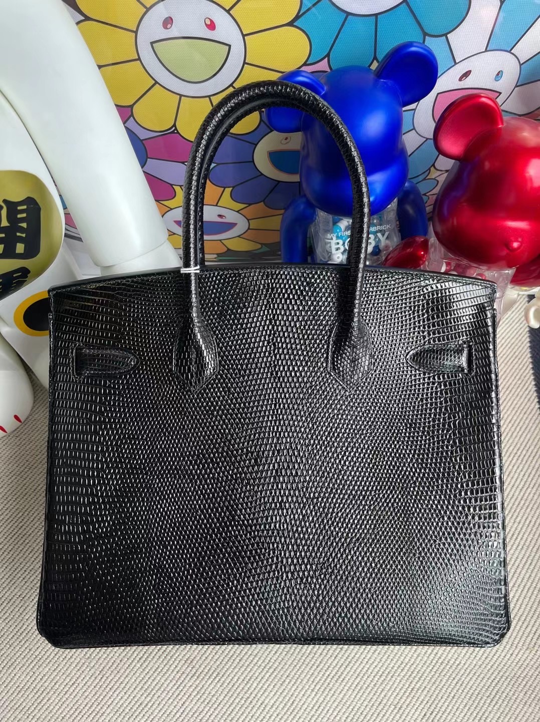 愛馬仕鉑金包臺灣價格 Hermes Birkin 30cm Lizard 89 Noir 黑色金扣 進口蜥蜴皮