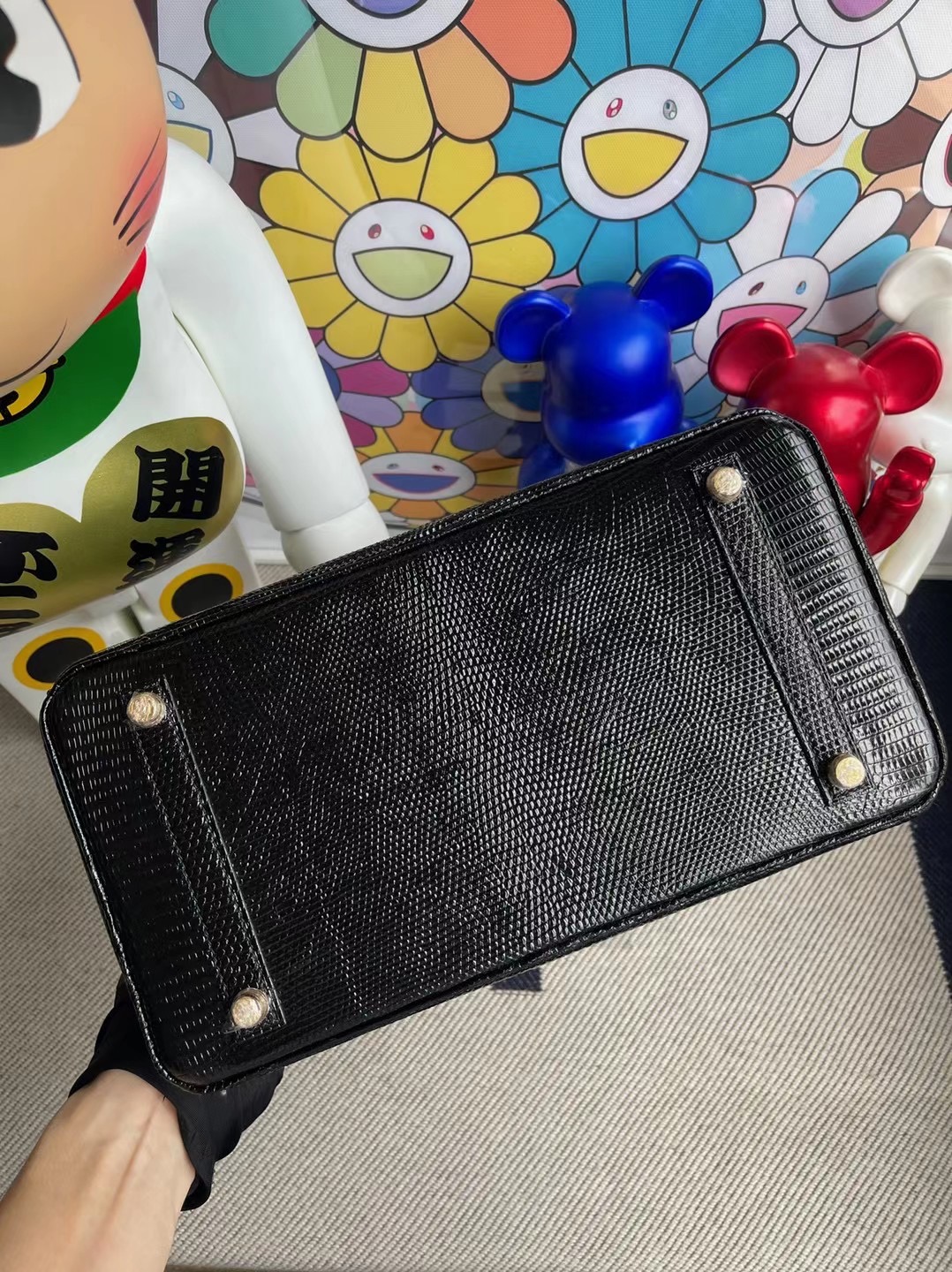 愛馬仕鉑金包臺灣價格 Hermes Birkin 30cm Lizard 89 Noir 黑色金扣 進口蜥蜴皮