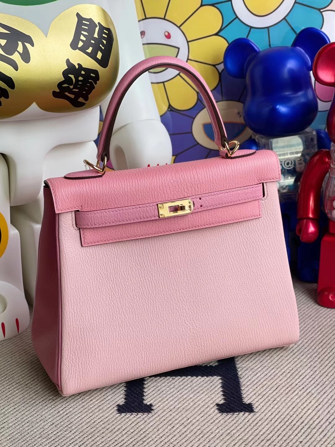 Hermes Kelly 25 山羊皮 3Q Rose Sakura 5P pink 1Q Rose Confetti馬蹄印