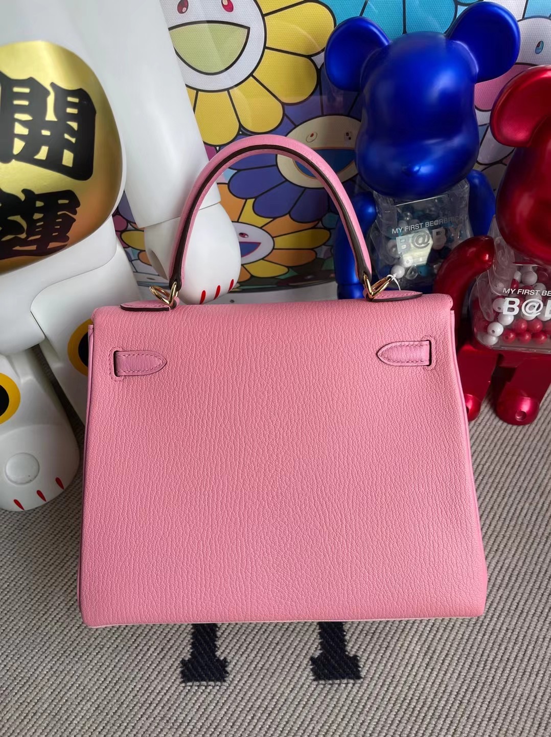 Hermes Kelly 25 山羊皮 3Q Rose Sakura 5P pink 1Q Rose Confetti馬蹄印